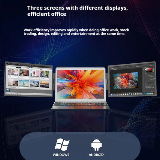 14-inch Dual-Screen Portable Monitor: Maximize your productivity on the go!